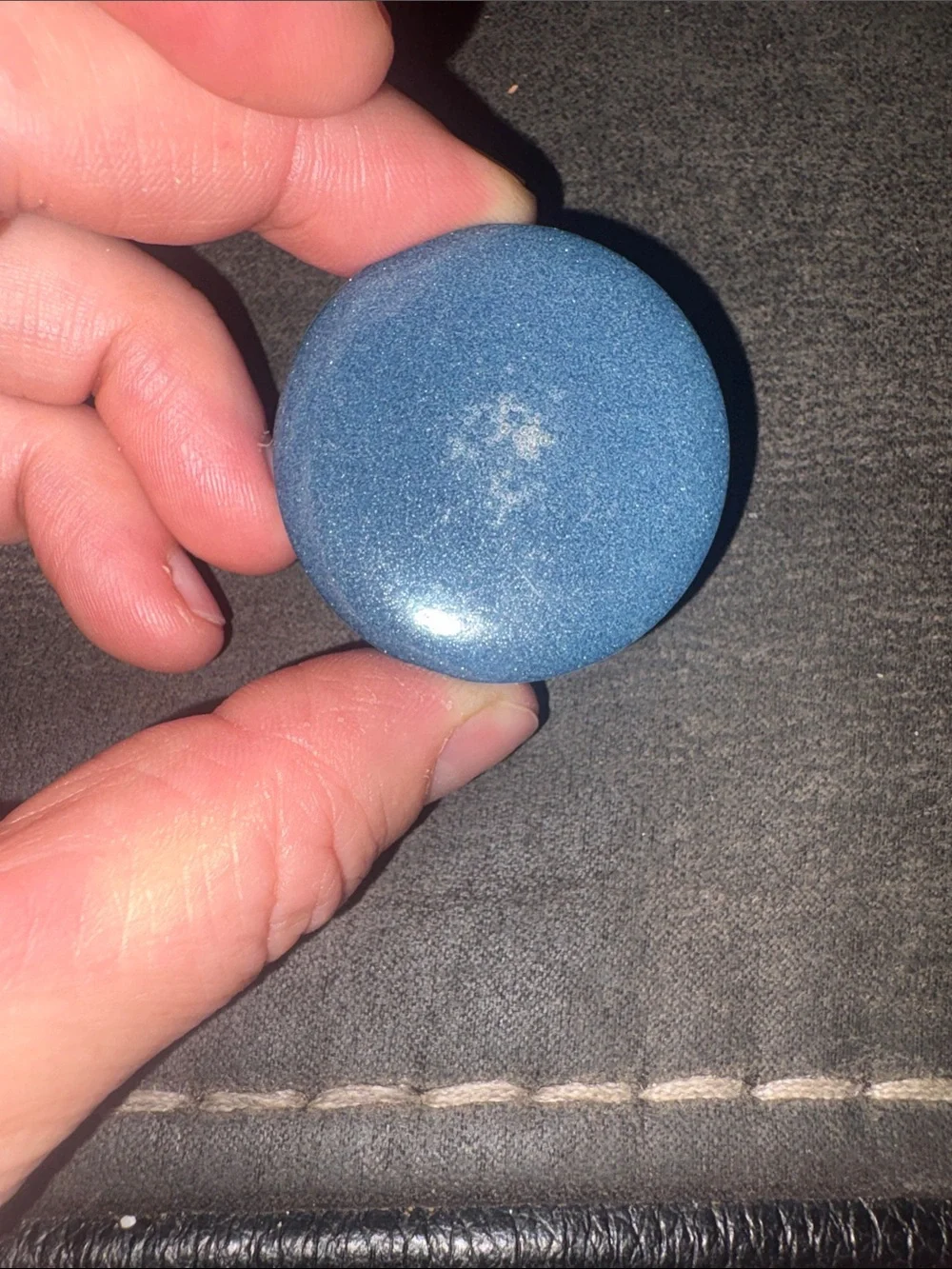 Blue Resin Throat Chakra Rounded Palm Stone